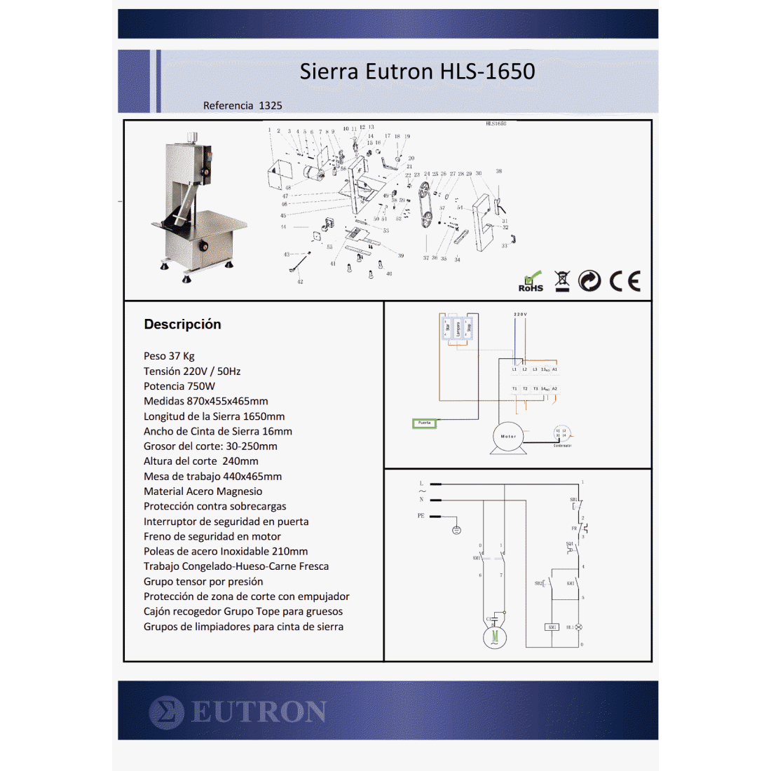 Sierra en Acero Inoxidable HLS-1650 - imagen 3