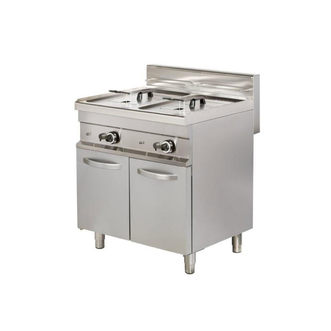Freidora a gas industrial doble GF722 cuba monobloque