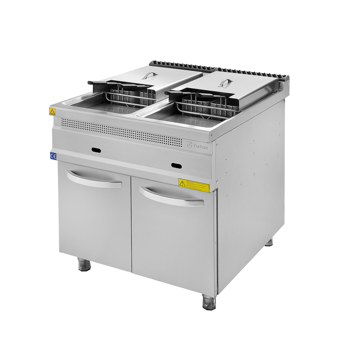 Freidora a gas industrial con mueble serie 930 Turhan doble ref. CP-9057