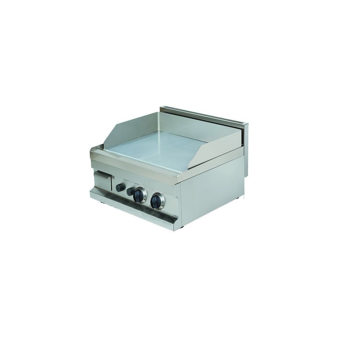 Fry-Top industrial a gas doble serie 600 GG606SG 600mm placa lisa-ranurada