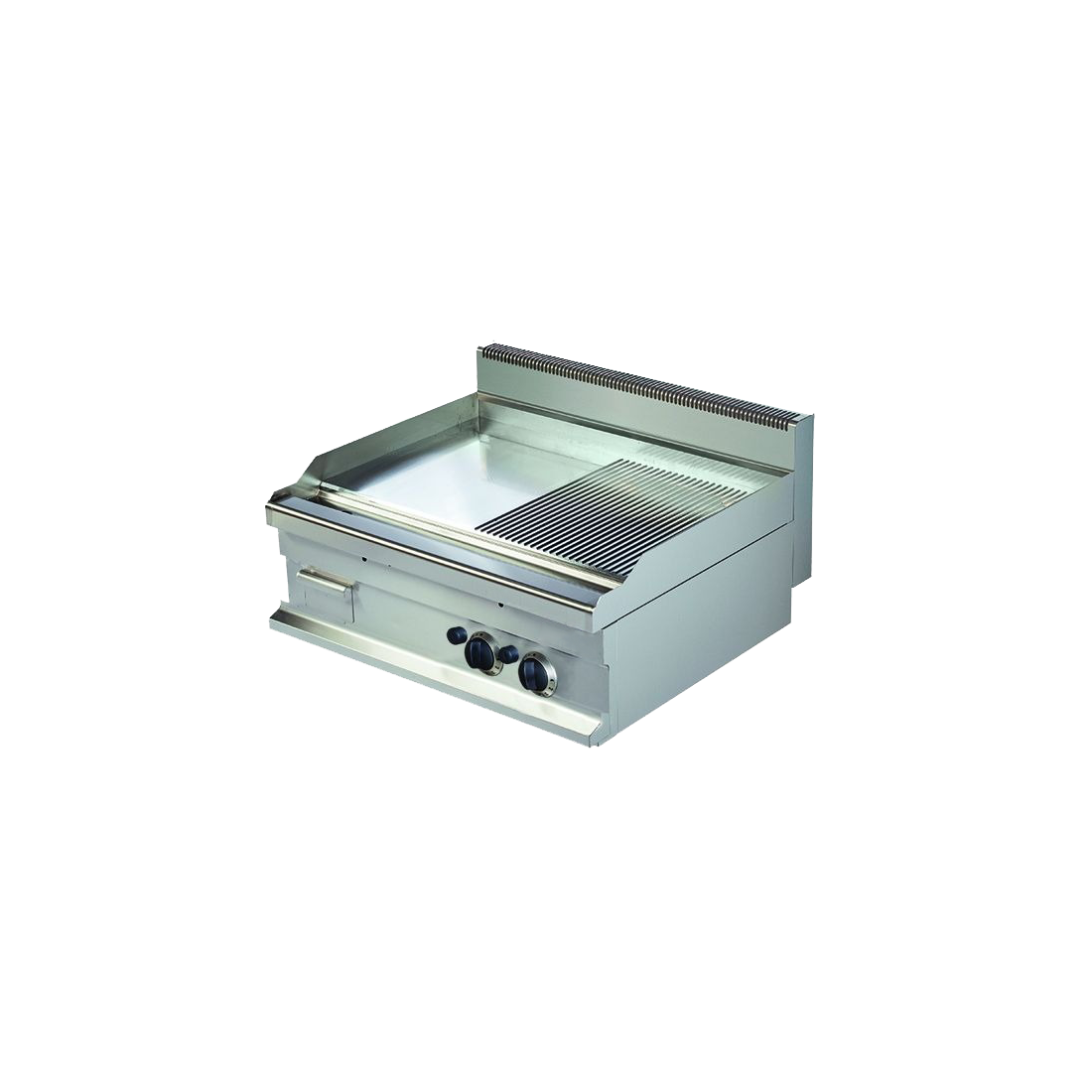 Fry-Top industrial a gas doble ranurada-lisa serie 700 GG721SG-S 800mm