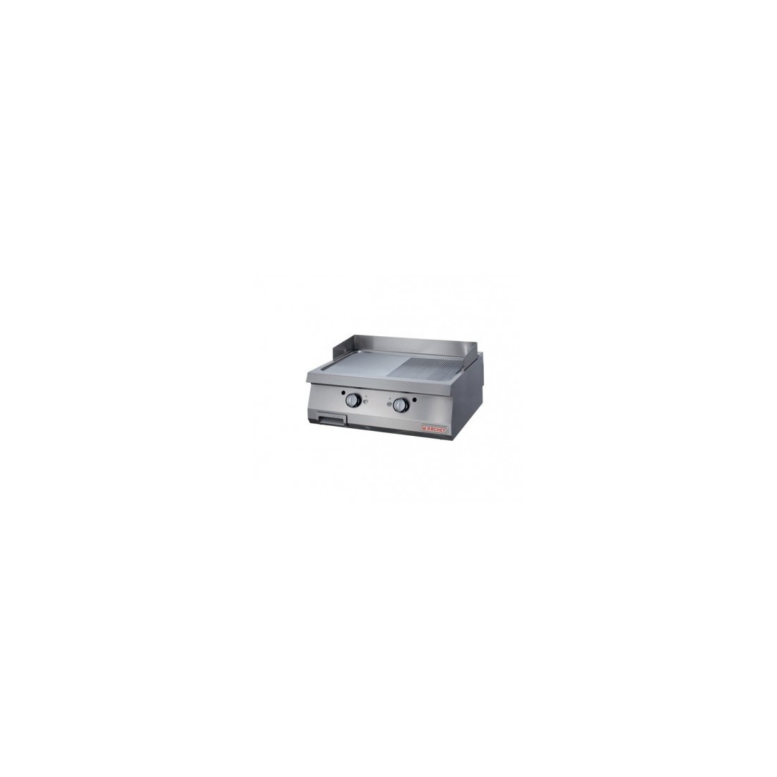 Plancha a gas industrial ranurada-lisa cromo duro doble ref. CP-5050 (imagen 2)
