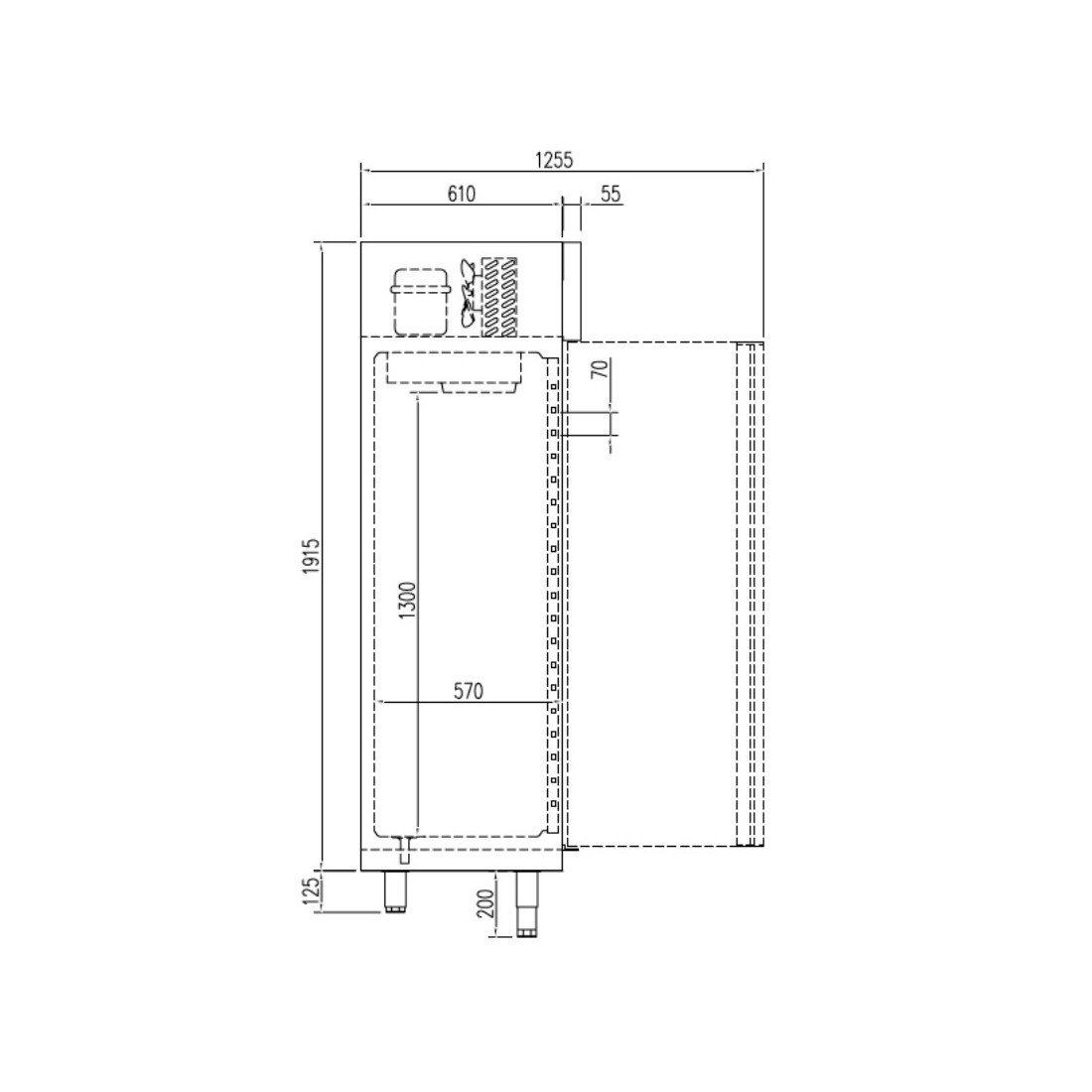 Armario expositor profesional refrigerado puertas abatibles ref. CP-AGPA-125 (imagen 3)