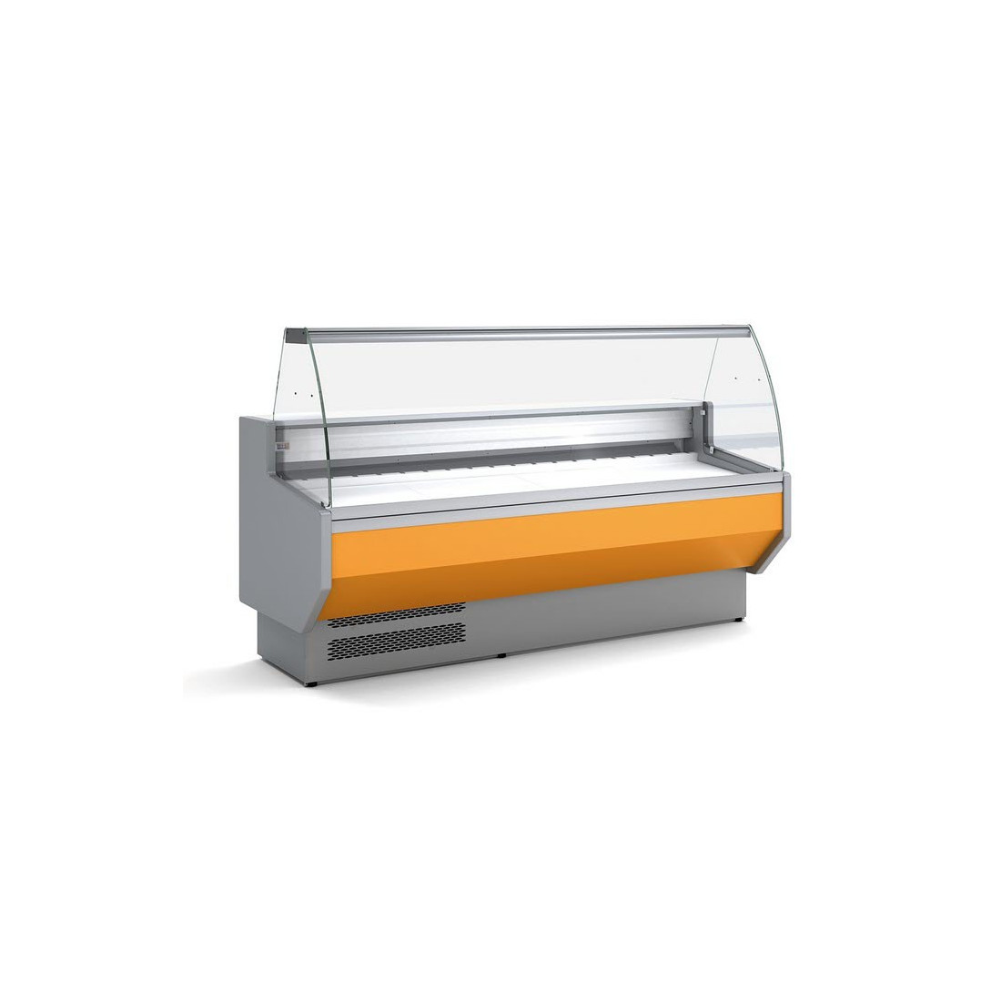 Vitrina expositora profesional VED-8-15-C 1500 cristal curvo frontal negro 2 puertas
