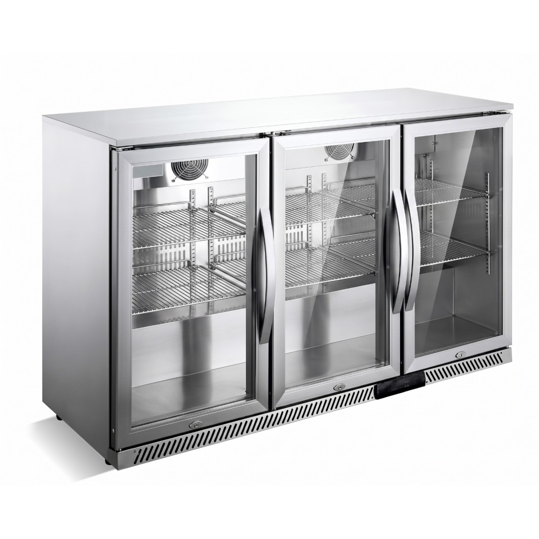 Armario industrial refrigerado sobremostrador 3 puertas cristal RB-320HSS inox