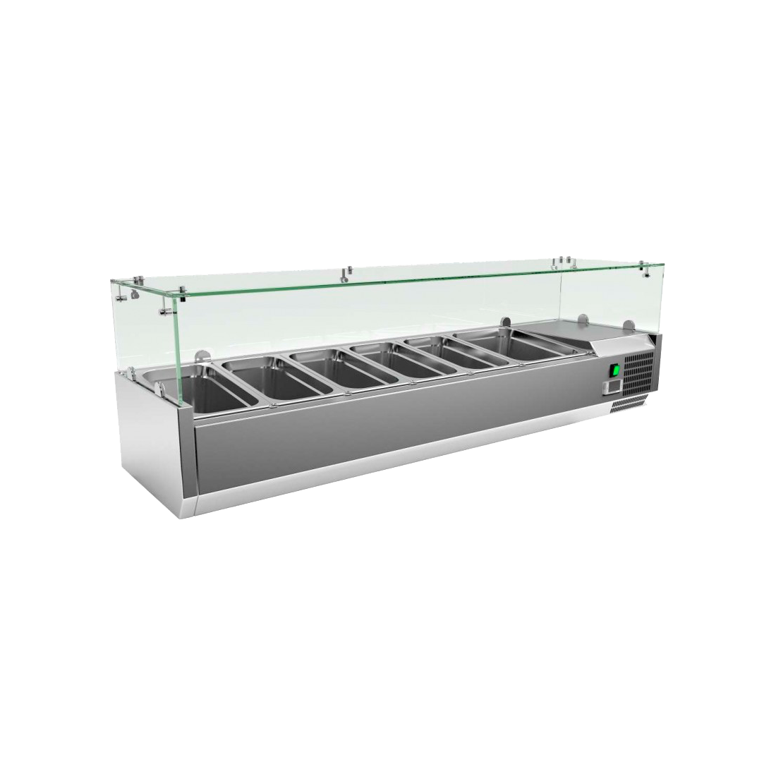 Vitrina refrigerada profesional expositora de ingredientes VR-1500 6 bandejas