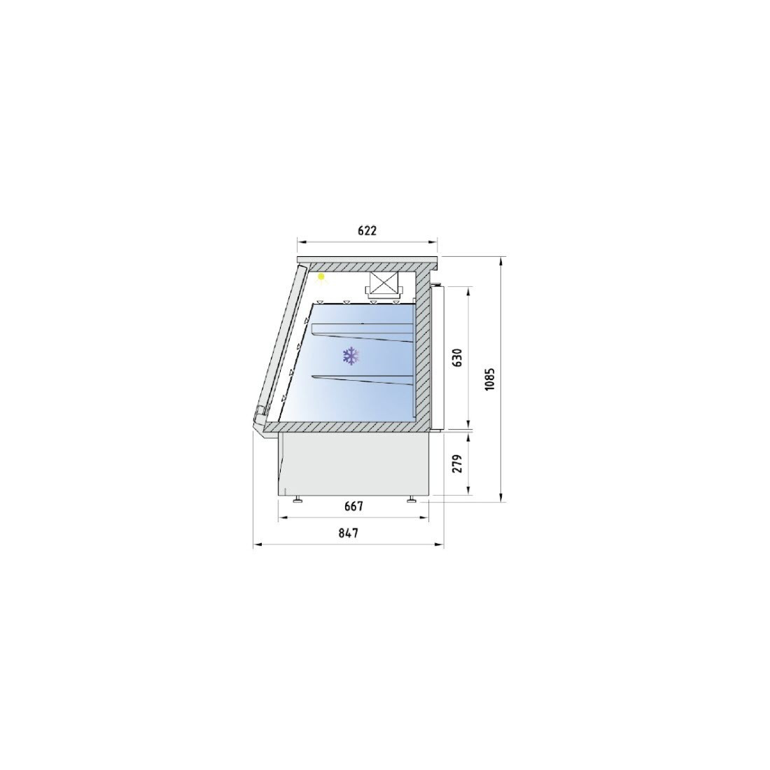 Vitrina profesional cerrada cristal abatible 1300 2 puertas ref. VCC-9-13 (imagen 2)