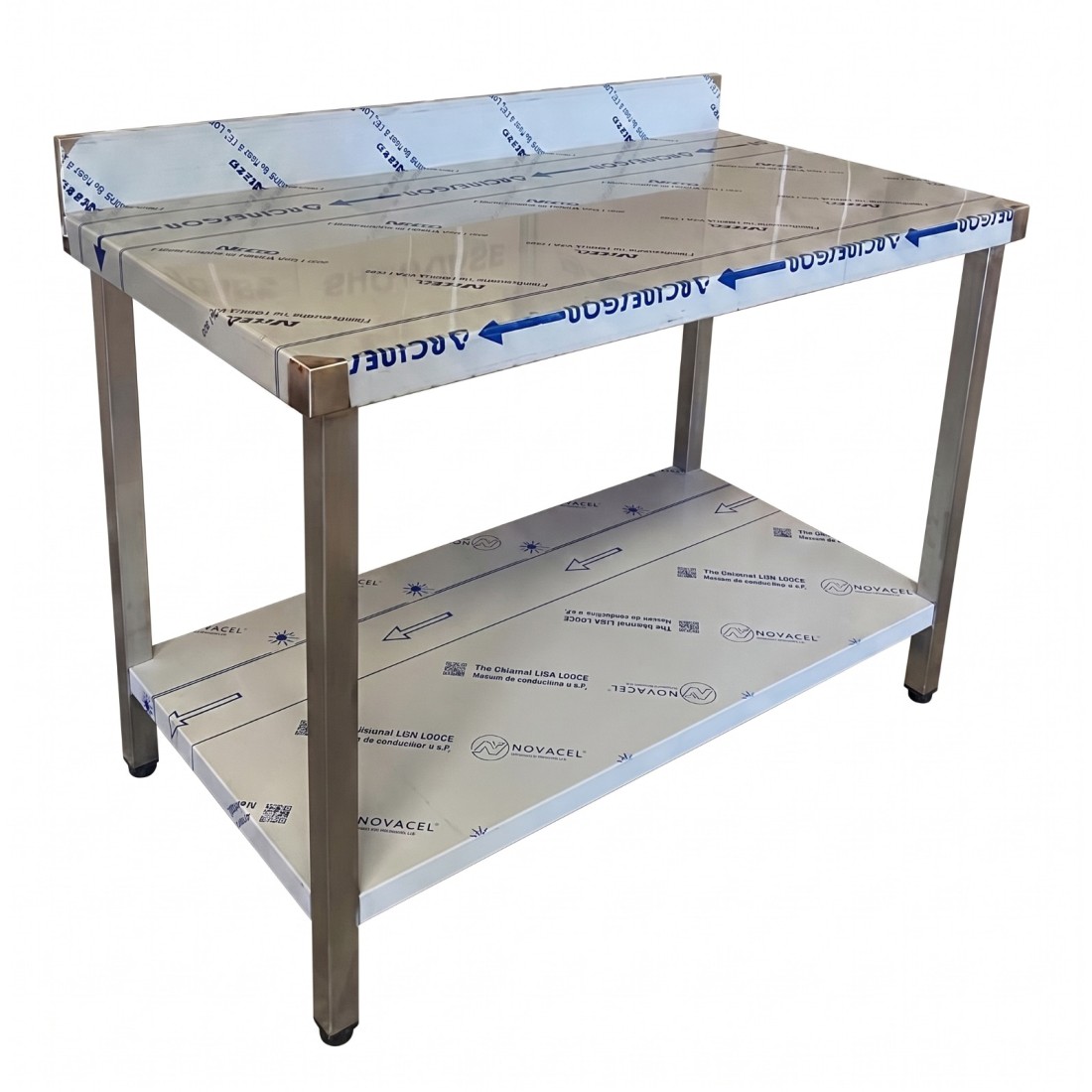 Mesa acero Inoxidable SS304 1200x600x850mm mural con 1 entrepaño